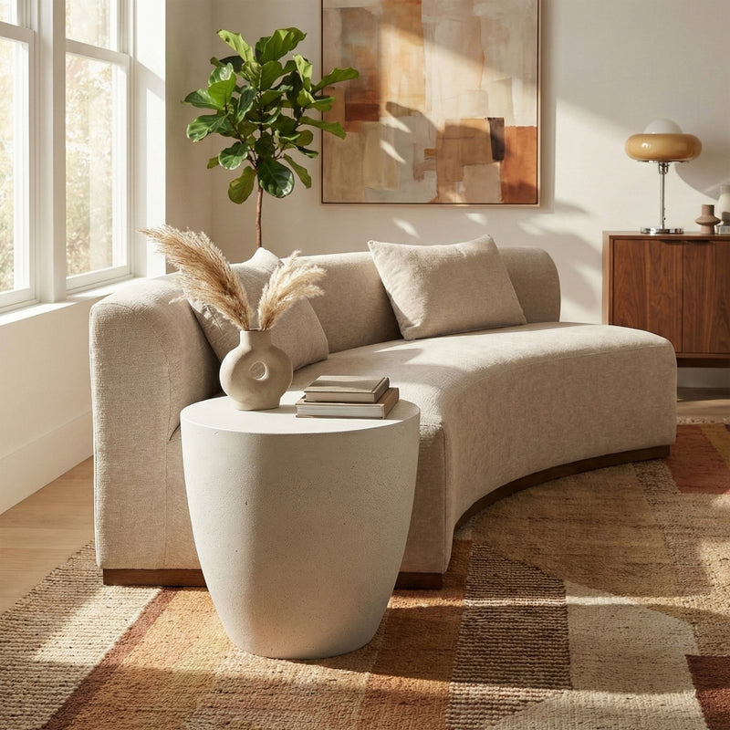 Reggio Concrete Indoor/Outdoor End / Side Table in White - 99040White-ET