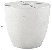 Reggio Concrete Indoor/Outdoor End / Side Table in White - 99040White-ET