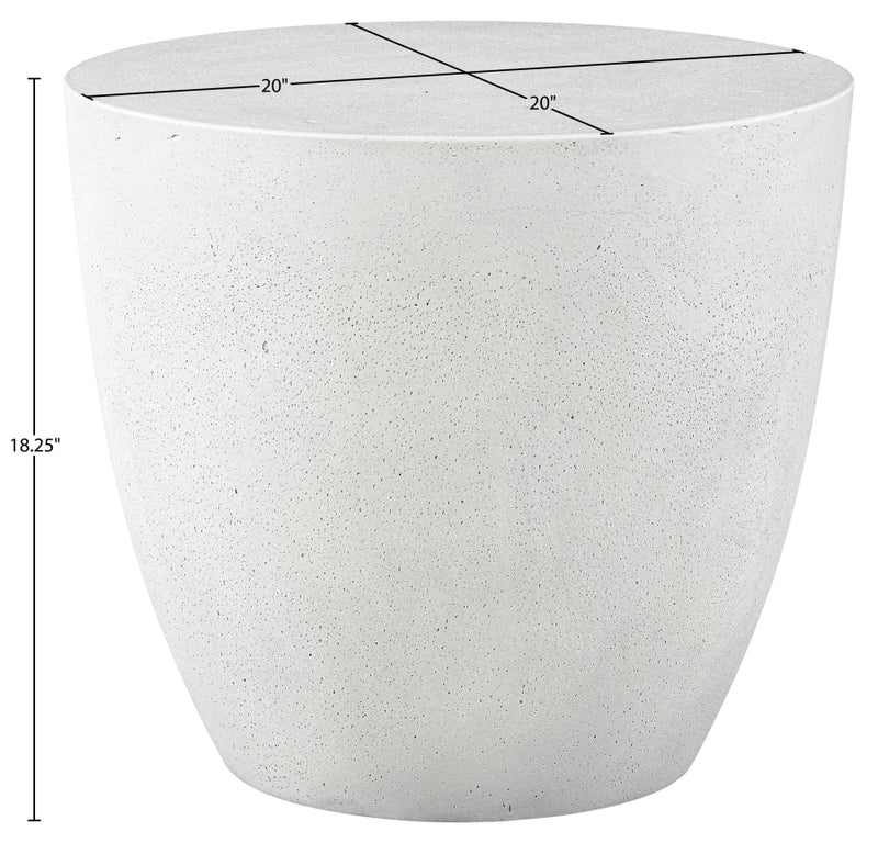 Reggio Concrete Indoor/Outdoor End / Side Table in White - 99040White-ET