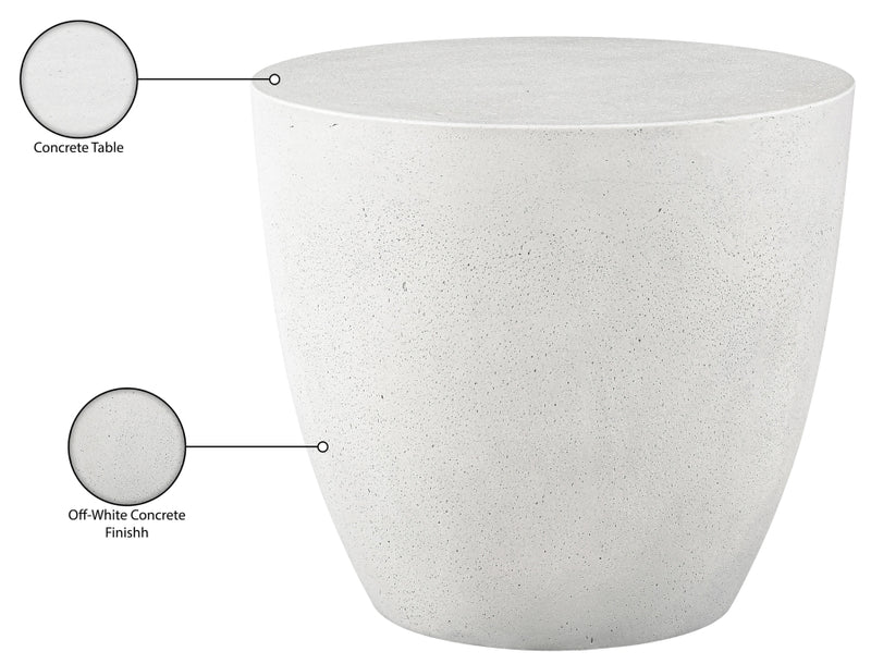 Reggio Concrete Indoor/Outdoor End / Side Table in White - 99040White-ET