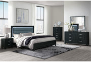 Reid Black Full Bed Group With Led - Gate FurnitureBedroom Set