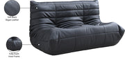 Relax 54.75" Vegan Leather Upholstered Loveseat in Black - 44063Black-L
