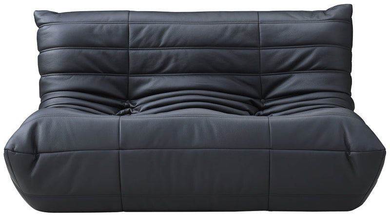 Relax 54.75" Vegan Leather Upholstered Loveseat in Black - 44063Black-L