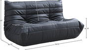 Relax 54.75" Vegan Leather Upholstered Loveseat in Black - 44063Black-L