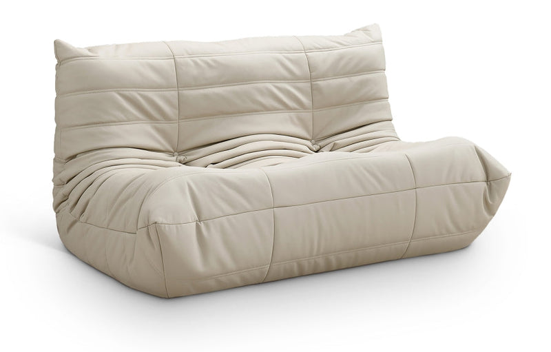 Relax 54.75" Vegan Leather Upholstered Loveseat in Cream - 44063Cream-L