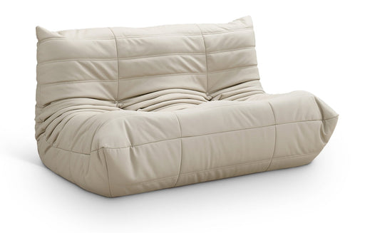 Relax 54.75" Vegan Leather Upholstered Loveseat in Cream - 44063Cream-L