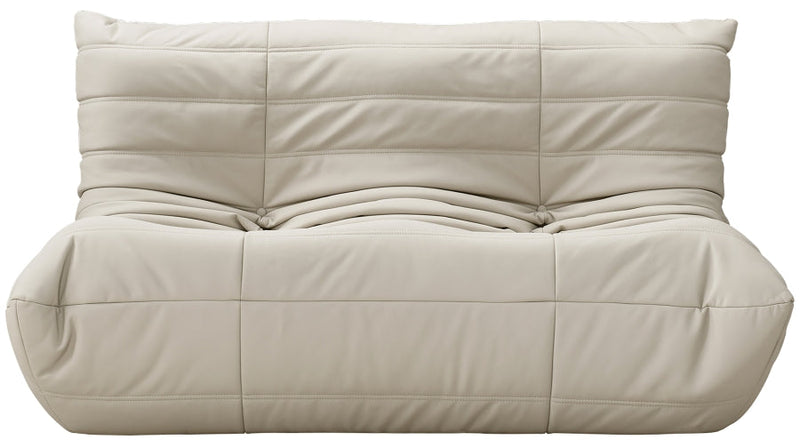 Relax 54.75" Vegan Leather Upholstered Loveseat in Cream - 44063Cream-L