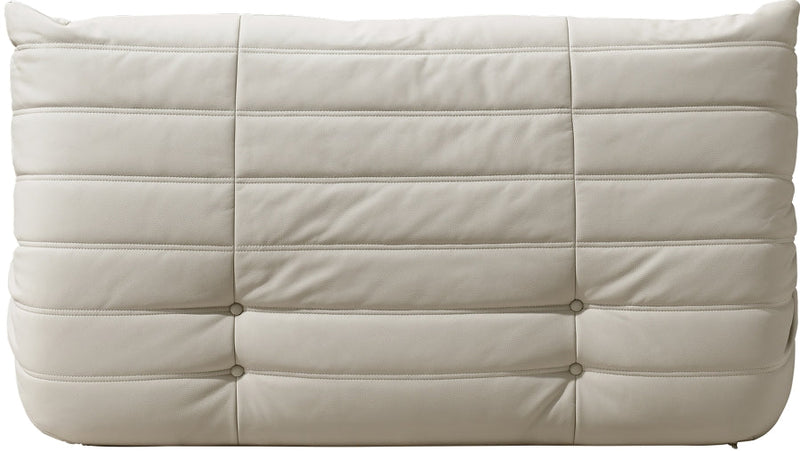 Relax 54.75" Vegan Leather Upholstered Loveseat in Cream - 44063Cream-L