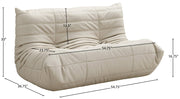 Relax 54.75" Vegan Leather Upholstered Loveseat in Cream - 44063Cream-L