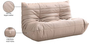 Relax 54.75" Vegan Leather Upholstered Loveseat in Natural - 44063Tan-L