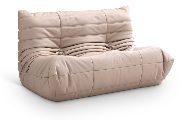 Relax 54.75" Vegan Leather Upholstered Loveseat in Natural - 44063Tan-L