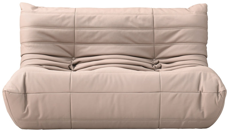 Relax 54.75" Vegan Leather Upholstered Loveseat in Natural - 44063Tan-L