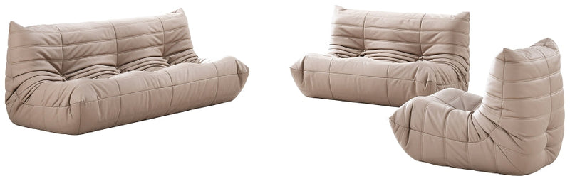 Relax 54.75" Vegan Leather Upholstered Loveseat in Natural - 44063Tan-L