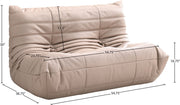 Relax 54.75" Vegan Leather Upholstered Loveseat in Natural - 44063Tan-L