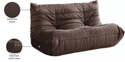 Relax 54.75" Velvet Upholstered Loveseat in Brown - 44064Brown-L