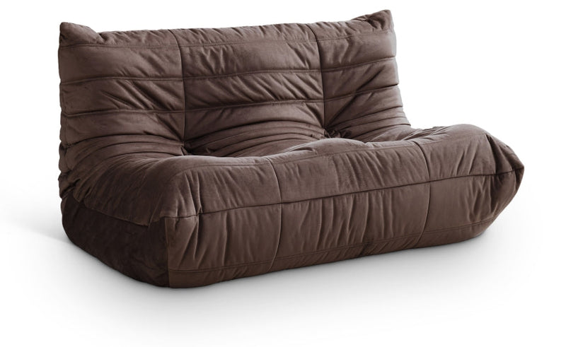 Relax 54.75" Velvet Upholstered Loveseat in Brown - 44064Brown-L