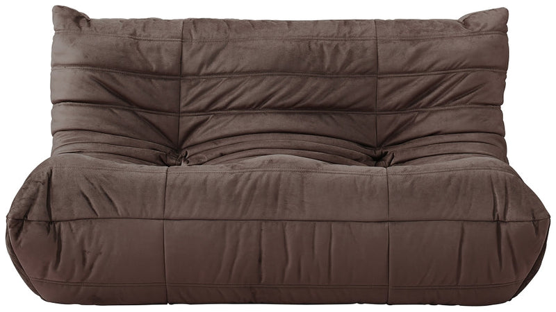 Relax 54.75" Velvet Upholstered Loveseat in Brown - 44064Brown-L