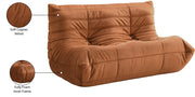 Relax 54.75" Velvet Upholstered Loveseat in Cognac - 44064Cognac-L