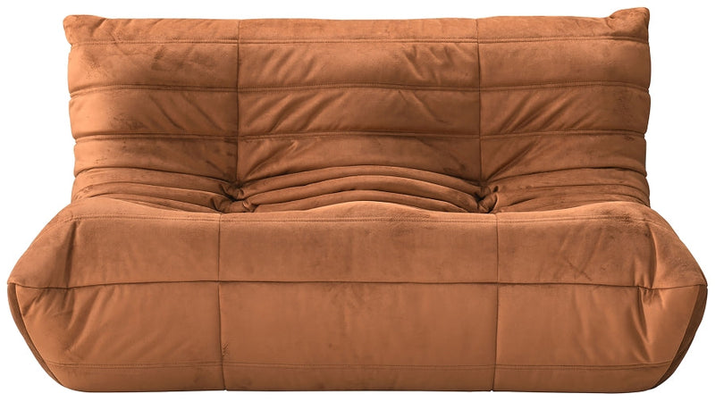 Relax 54.75" Velvet Upholstered Loveseat in Cognac - 44064Cognac-L