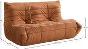 Relax 54.75" Velvet Upholstered Loveseat in Cognac - 44064Cognac-L