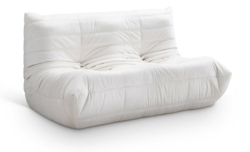 Relax 54.75" Velvet Upholstered Loveseat in Cream - 44064Cream-L