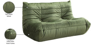 Relax 54.75" Velvet Upholstered Loveseat in Green - 44064Green-L