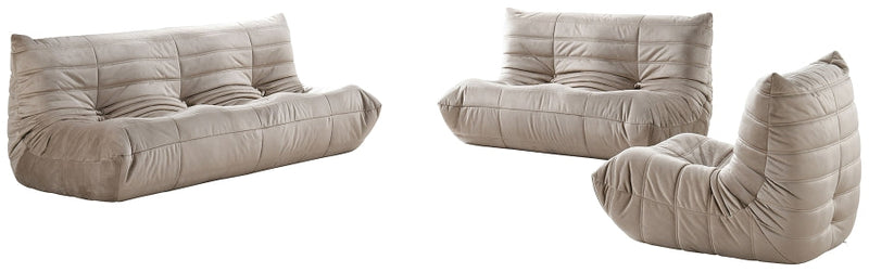 Relax 54.75" Velvet Upholstered Loveseat in Taupe - 44064Taupe-L