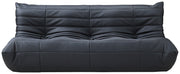 Relax 77.75" Vegan Leather Upholstered Sofa in Black - 44063Black-S