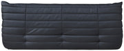 Relax 77.75" Vegan Leather Upholstered Sofa in Black - 44063Black-S