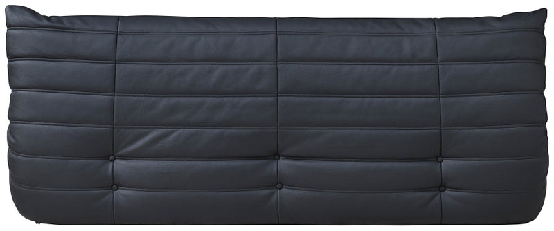 Relax 77.75" Vegan Leather Upholstered Sofa in Black - 44063Black-S