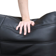 Relax 77.75" Vegan Leather Upholstered Sofa in Black - 44063Black-S