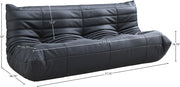 Relax 77.75" Vegan Leather Upholstered Sofa in Black - 44063Black-S
