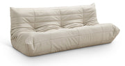 Relax 77.75" Vegan Leather Upholstered Sofa in Cream - 44063Cream-S
