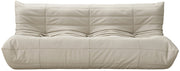 Relax 77.75" Vegan Leather Upholstered Sofa in Cream - 44063Cream-S