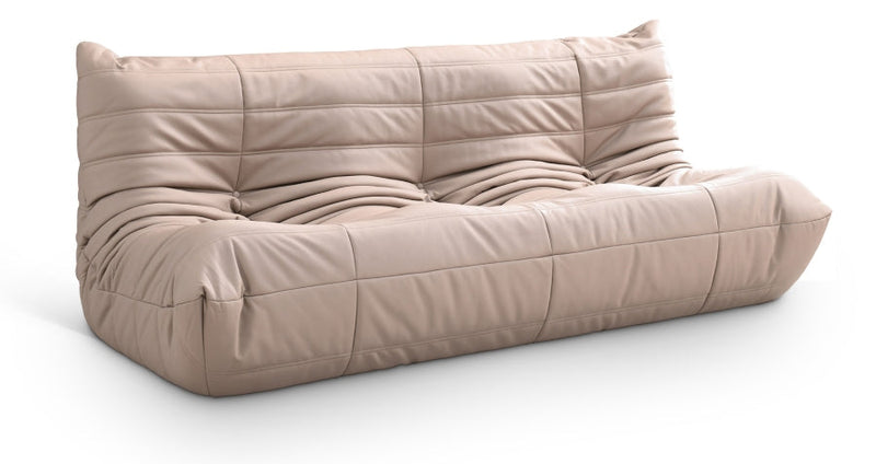 Relax 77.75" Vegan Leather Upholstered Sofa in Natural - 44063Tan-S