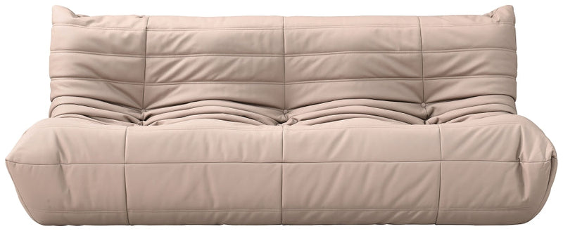 Relax 77.75" Vegan Leather Upholstered Sofa in Natural - 44063Tan-S