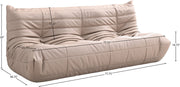 Relax 77.75" Vegan Leather Upholstered Sofa in Natural - 44063Tan-S