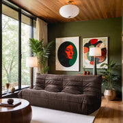 Relax 77.75" Velvet Upholstered Sofa in Brown - 44064Brown-S