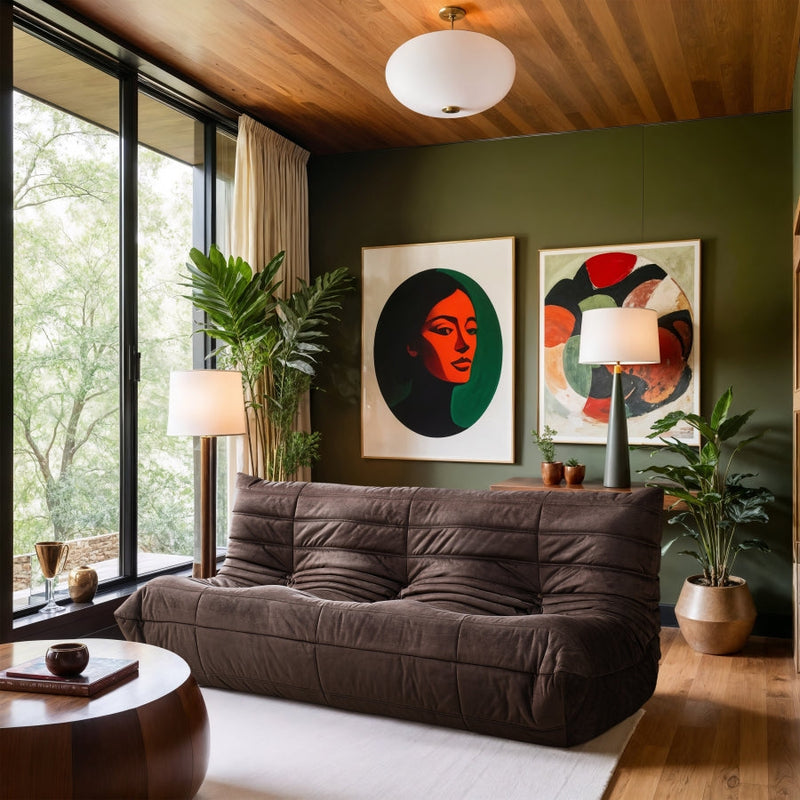 Relax 77.75" Velvet Upholstered Sofa in Brown - 44064Brown-S