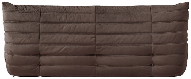 Relax 77.75" Velvet Upholstered Sofa in Brown - 44064Brown-S