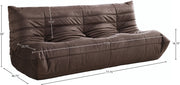 Relax 77.75" Velvet Upholstered Sofa in Brown - 44064Brown-S