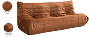 Relax 77.75" Velvet Upholstered Sofa in Cognac - 44064Cognac-S