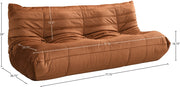 Relax 77.75" Velvet Upholstered Sofa in Cognac - 44064Cognac-S