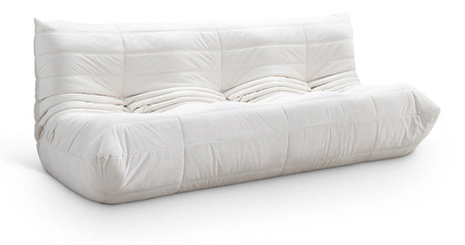 Relax 77.75" Velvet Upholstered Sofa in Cream - 44064Cream-S