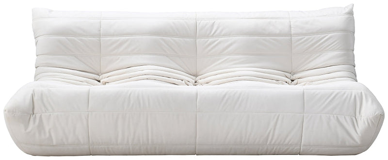 Relax 77.75" Velvet Upholstered Sofa in Cream - 44064Cream-S