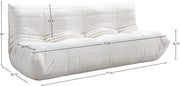 Relax 77.75" Velvet Upholstered Sofa in Cream - 44064Cream-S