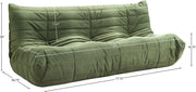 Relax 77.75" Velvet Upholstered Sofa in Green - 44064Green-S