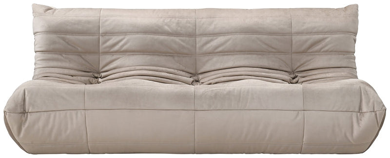 Relax 77.75" Velvet Upholstered Sofa in Taupe - 44064Taupe-S