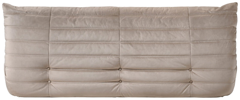 Relax 77.75" Velvet Upholstered Sofa in Taupe - 44064Taupe-S