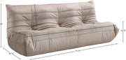 Relax 77.75" Velvet Upholstered Sofa in Taupe - 44064Taupe-S